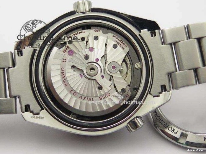 0812 Contemporary Planet Ocean SS Bp Maker 45mm Black Bezel Orange Numbers On SS Bracelet A 8217